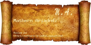 Mathern Ariadné névjegykártya
